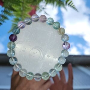 Women's Color Fluorite Beaded Stretch Bracelet